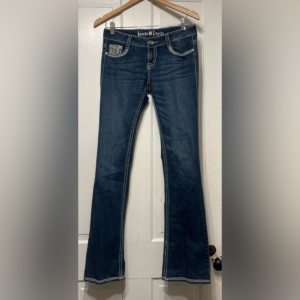 Dark Blue Sunflower Flare Jeans 27